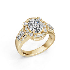 Platinum Semi Mount Ring Setting Oval Ov 5x7mm Diamond Accent Syz Jewelry