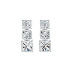 18K Gold Semi Mount Earrings Setting Cushion CU 9X9mm CU 7X7mm Diamond Accent DHJ