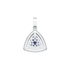 Sterling Silver Semi Mount Pendant Setting Trillion TRI 8X8mm Double Halo Syzjewelry