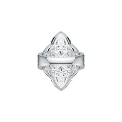 Sterling Silver Semi Mount Ring Setting Oval OV 5X4mm with White Topaz DHJ