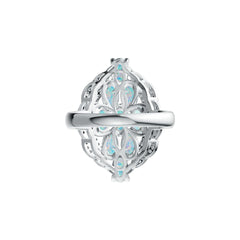 10K Gold Semi Mount Ring Setting Oval OV 6X4mm Cabochon Moissanite Accent DHJ