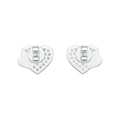 Sterling Silver Earrings Love Heart Theme with White Topaz or Moissanite Syzjewelry