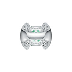 14K Gold Semi Mount Ring Setting Cushion CU 14X12mm with White Topaz Diamond Accent DHJ