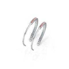 14K Gold Thin Hoop Earrings with or Moissanite Diamond Accent DHJ