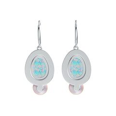 Sterling Silver Semi Mount Earrings Setting Round RD 7.5mm OV Cab 12X8mm DHJ