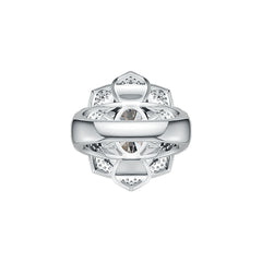 Sterling Silver Semi Mount Ring Setting Oval OV 16X12mm Flower Theme - Syzjewelry