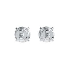 Sterling Silver Semi Mount Earrings Setting Round RD 6.5mm DHJ