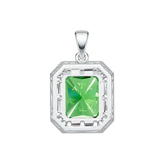 Sterling Silver Semi Mount Pendant Setting Emerald OCT 12X10mm DHJ
