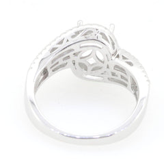 10K 14K Gold or 18K Gold Semi Mount Ring Setting Oval OV 9X7mm Halo Bypass Diamond Accent DHJ