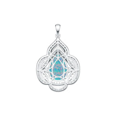 Sterling Silver Semi Mount Pendant Setting Pear PE 17X12mm Cabochon DHJ