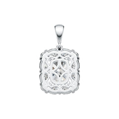 Platinum Semi Mount Pendant Setting Cushion CU 9X7mm Diamond Accent DHJ