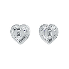 Sterling Silver Semi Mount Earrings Setting Heart HT 6x6mm Halo - Syzjewelry