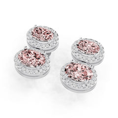 18K Gold Semi Mount Earrings Setting Oval Ov 9x6mm Diamond Accent Syz Jewelry