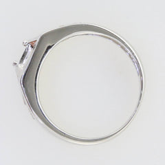 Men's Platinum Semi Mount Ring Setting Round RD 5x5mm Ring Diamond Accent Syzjewelry