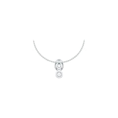 Sterling Silver Double Circle Halo Pendant Infinity with White Topaz or Moissanite DHJ