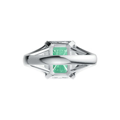 Sterling Silver Semi Mount Ring Setting Emerald OCT 12X10mm Solitaire Split Shank DHJ