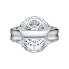 14K Gold Semi Mount Ring Setting Round RD 11x11mm White Topaz Diamond Accent DHJ