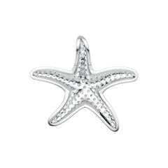 Sterling Silver Pendant Starfish Theme with White Topaz or Moissanite DHJ