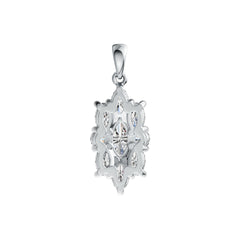 Sterling Silver Semi Mount Pendant Setting Marquise MQ 8X4mm OV 5X3mm RD 3X3mm DHJ