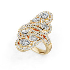 10K Gold Semi Mount Ring Setting Pear Pe 6x4mm Moissanite Accent Syz Jewelry