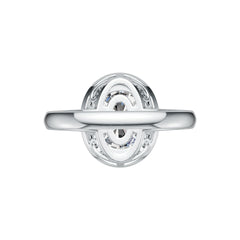 Platinum Semi Mount Ring Setting Oval OV 12X10mm TRI 4X4mm Diamond Accent DHJ