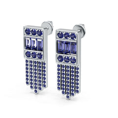 Platinum Semi Mount Earrings Setting Baguette Ba 4x2mm Syz Jewelry