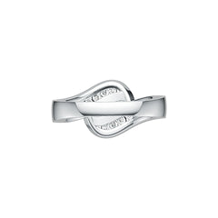 Sterling Silver Milti-Row Wave Ring with White Topaz or Moissanite DHJ