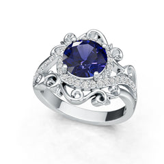 14K Gold Semi Mount Ring Setting Round Ro Syz Jewelry