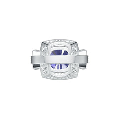 Platinum Semi Mount Ring Setting Cushion CU 12X12mm with Diamond Accent DHJ