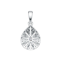 Platinum Semi Mount Pendant Setting PE 7x5mm Halo w/ Diamond Accent Syzjewelry