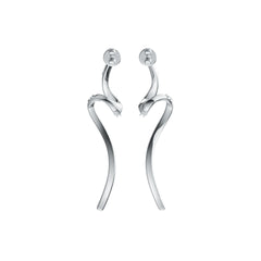 10K Gold Earrings with or Moissanite Wavy Swirl Theme Moissanite Accent DHJ