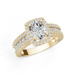 Platinum Semi Mount Ring Setting Oval Ov 9x7mm Diamond Accent Syz Jewelry