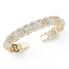 Platinum Semi Mount Bracelet Setting Round Ro 7x5mm Diamond Accent Syz Jewelry
