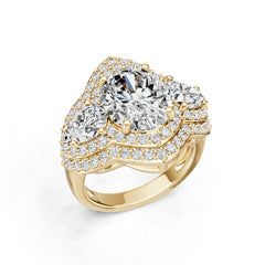 14K Gold Semi Mount Ring Setting Oval Ov 11x9mm Diamond Accent Syz Jewelry