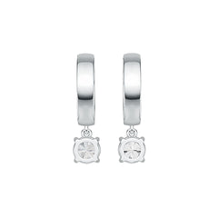 Platinum Semi Mount Earrings Setting Round RD 6x6mm Diamond Accent DHJ