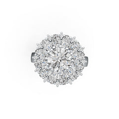 Platinum Semi Mount Ring Setting RD 8x8mm with White Topaz Diamond Accent DHJ