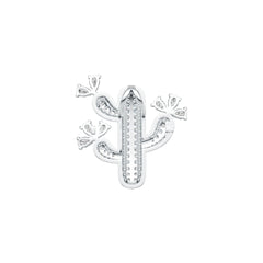 Sterling Silver Semi Mount Pendant Setting Pear PE 5X3mm Cactus Theme DHJ