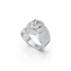 18K Gold Semi Mount Ring Setting Oval OV 10X8mm Diamond Accent DHJ