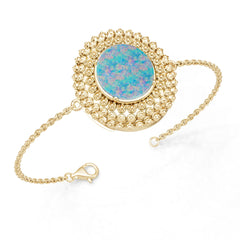18K Gold Semi Mount Bracelet Setting Round Ro 12x11mm Syz Jewelry