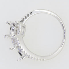 Platinum Semi Mount Ring Setting Round RD 7x7mm Three Stones Bypass Ring Diamond Accent Syzjewelry