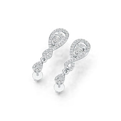 Platinum Semi Mount Earrings Setting Pear PE 4X3mm Infinity Teardrop Diamond Accent DHJ