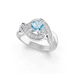 Platinum Semi Mount Ring Setting Round Ro 5x5mm Diamond Accent Syz Jewelry