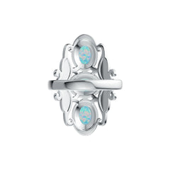 Sterling Silver Semi Mount Ring Setting Oval OV 7X5mm Cabochon Vintage-Inspired DHJ