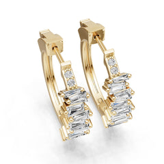 18K Gold Semi Mount Earrings Setting Square Sq 4x2mm Syz Jewelry