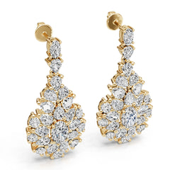 14K Gold Semi Mount Earrings Setting Round Ro 5x5mm Diamond Accent Syz Jewelry