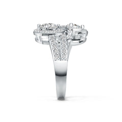 Platinum Semi Mount Ring Setting Round RD 6X6mm Diamond Accent DHJ