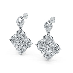 Platinum Semi Mount Earrings Setting Round Ro 6x6mm Syz Jewelry
