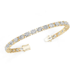 10K Gold Semi Mount Bracelet Setting Round Ro 7x5mm Moissanite Accent Syz Jewelry