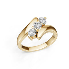 10K Gold Semi Mount Ring Setting Round Ro 4x4mm Moissanite Accent Syz Jewelry