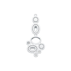 Sterling Silver Semi Mount Pendant Setting Round RD 2.5mm DHJ